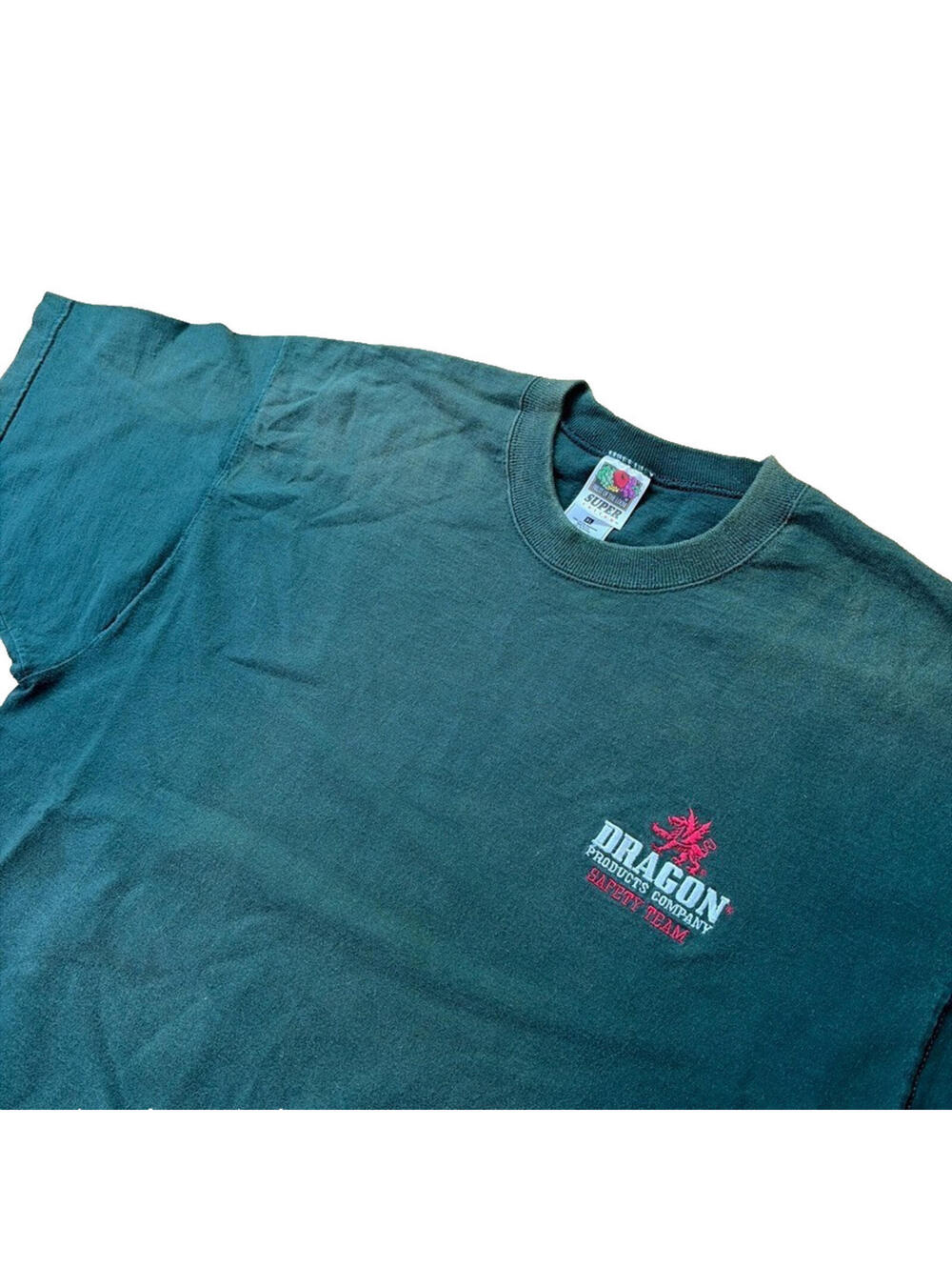 Vintage Green Faded Fruit of The Loom Dragon Products T Shirt Men's Size XL
